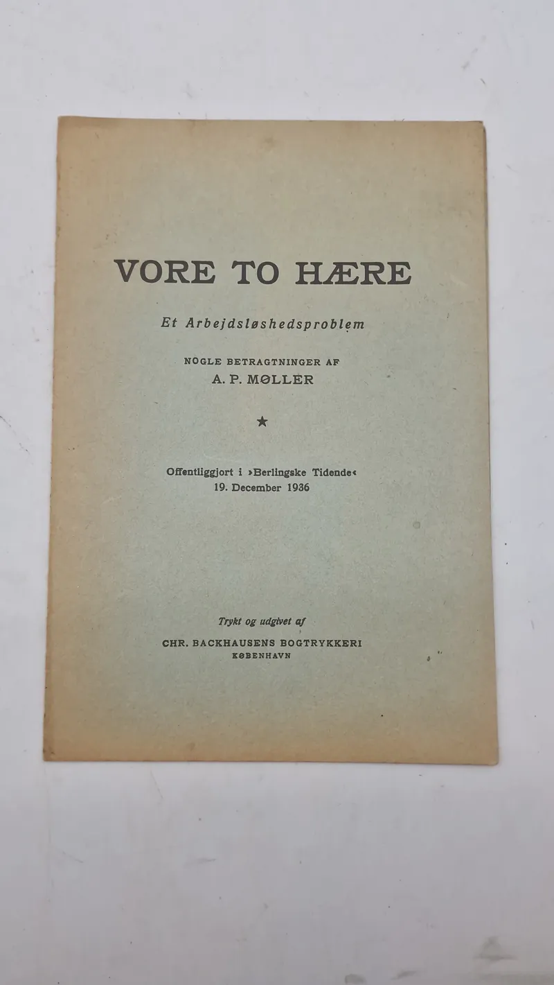 Berlingske artikel af A.P.Møller fra 1936