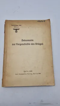 Tysk bog fra 1939 om historien op til krigen