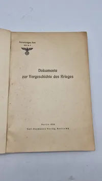 Tysk bog fra 1939 om historien op til krigen