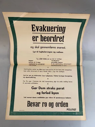 Original dansk evakueringsplaket