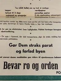 Original dansk evakueringsplaket