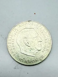 Erindringsmønt 1972 i sølv, 20,5 gram lødighed 0.800