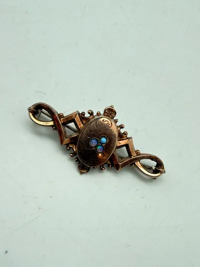 Forgyldt 18 tals broche sølv, original