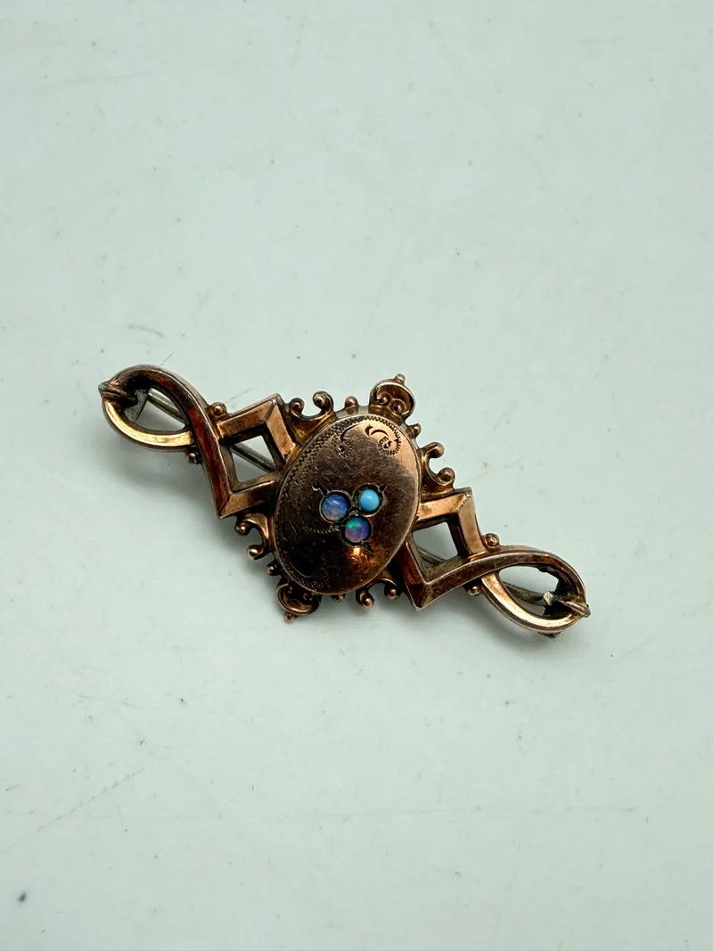 Forgyldt 18 tals broche sølv, original