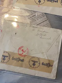 Originalt Frikorps Danmark/reg. 24 kuvert lot Asger Christensen. 
6 tomme SS kuverter og 4 SS Kopi fotos
August 1942-April 1944