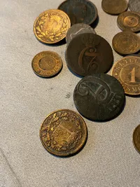 Lot originale danske skillingsmønter - flere af sølv