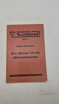 Tysk trykt tale fra 1934, kampen for verdensbilledet