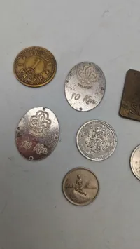 Samling tokens og mønter