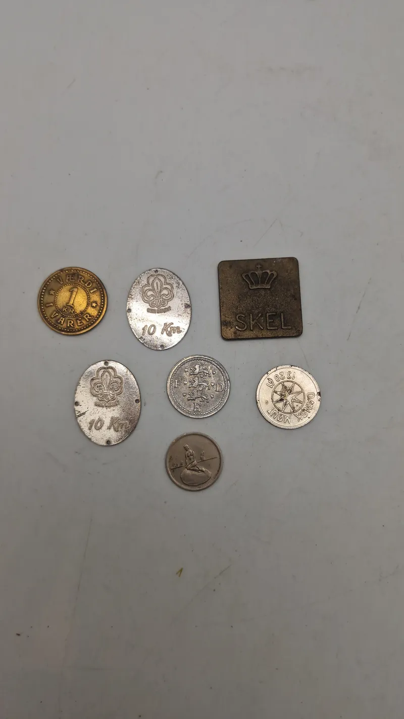 Samling tokens og mønter