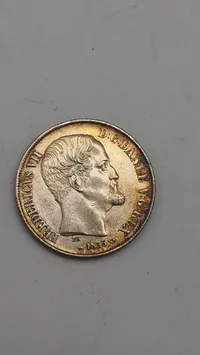 1 rigsdaler 1855 i sølv, 14,5 gram lødighed 0.875