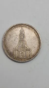 5 reichsmark 1935 i sølv, 14 gram lødighed 0.900