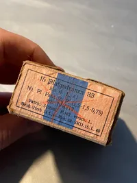 Original patronæske til tyske platzpatronen 33 (løs ammunition til K98) 
Tom