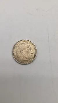 2 reichsmark 1939 i sølv, 8 gram lødighed 0.625