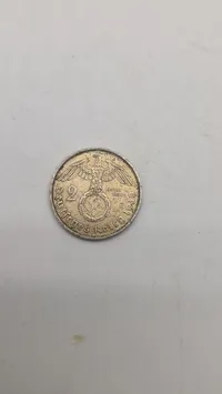 2 reichsmark 1939 i sølv, 8 gram lødighed 0.625