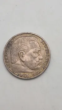 5 reichsmark 1936 i sølv, 14 gram lødighed 0.900
