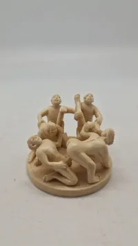 Antik JAPANESE HAND CARVED EROTIC NETSUKE FIGURES EDO / MEIJI PERIODE
