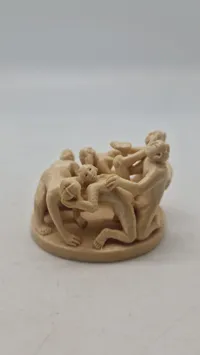 Antik JAPANESE HAND CARVED EROTIC NETSUKE FIGURES EDO / MEIJI PERIODE