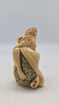 Antik JAPANESE HAND CARVED EROTIC NETSUKE FIGURES EDO / MEIJI PERIODE