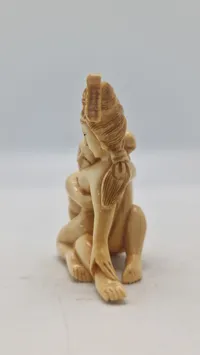 Antik JAPANESE HAND CARVED EROTIC NETSUKE FIGURES EDO / MEIJI PERIODE