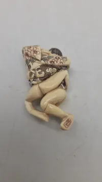 Antik JAPANESE HAND CARVED EROTIC NETSUKE FIGURES EDO / MEIJI PERIODE