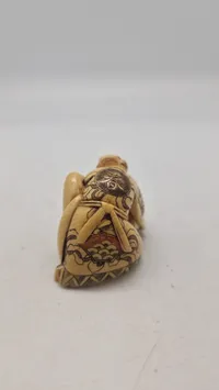 Antik JAPANESE HAND CARVED EROTIC NETSUKE FIGURES EDO / MEIJI PERIODE