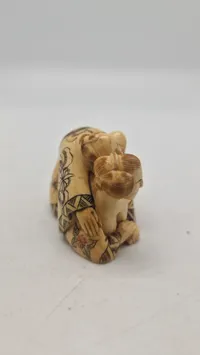 Antik JAPANESE HAND CARVED EROTIC NETSUKE FIGURES EDO / MEIJI PERIODE