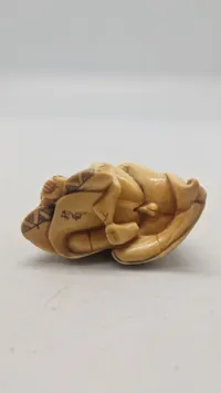 Antik JAPANESE HAND CARVED EROTIC NETSUKE FIGURES EDO / MEIJI PERIODE