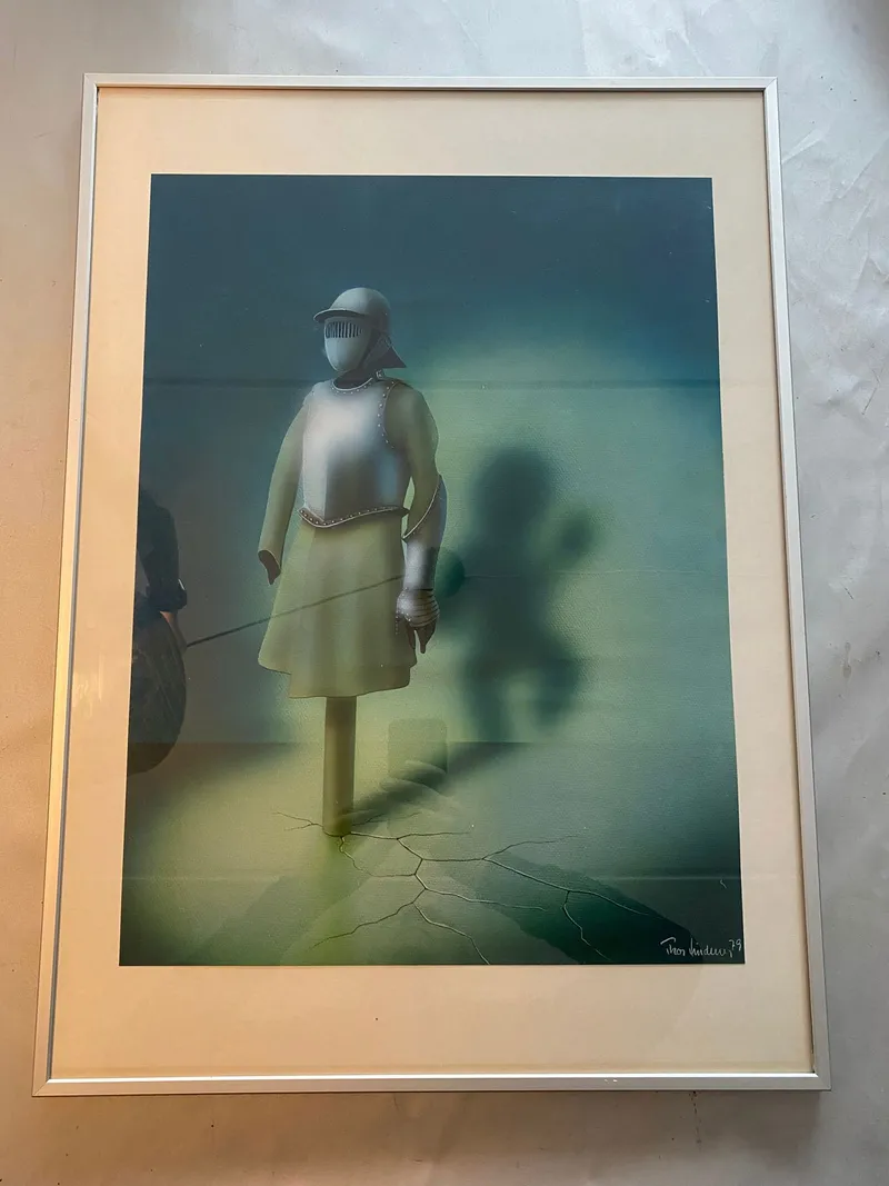 Originalt litografi af Thor Lindeneg (1979) mål 72X52cm ( Skal hentes i Vordingborg )