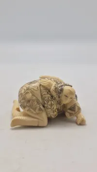 Antik JAPANESE HAND CARVED EROTIC NETSUKE FIGURES EDO / MEIJI PERIODE