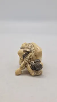 Antik JAPANESE HAND CARVED EROTIC NETSUKE FIGURES EDO / MEIJI PERIODE