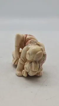Antik JAPANESE HAND CARVED EROTIC NETSUKE FIGURES EDO / MEIJI PERIODE