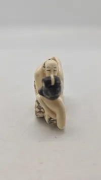 Antik JAPANESE HAND CARVED EROTIC NETSUKE FIGURES EDO / MEIJI PERIODE