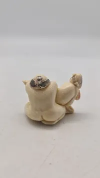 Antik JAPANESE HAND CARVED EROTIC NETSUKE FIGURES EDO / MEIJI PERIODE
