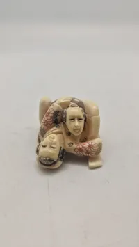 Antik JAPANESE HAND CARVED EROTIC NETSUKE FIGURES EDO / MEIJI PERIODE