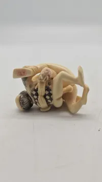Antik JAPANESE HAND CARVED EROTIC NETSUKE FIGURES EDO / MEIJI PERIODE