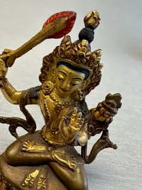 Original Kinesisk Manjushri bronze figur, velfremstillet