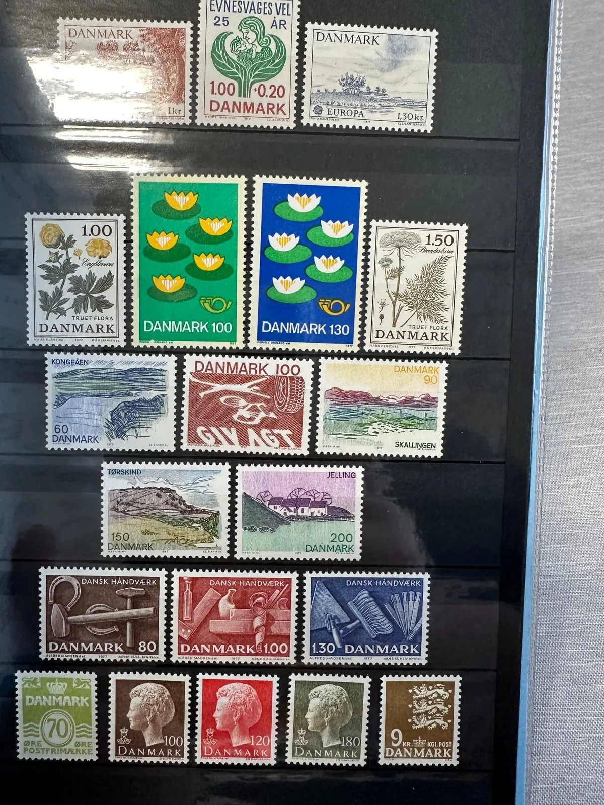 Danske frimærker 1977