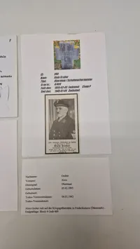 Dødskort fra Tysk soldat begravet i DK, originalt