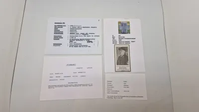 Dødskort fra Tysk soldat begravet i DK, originalt