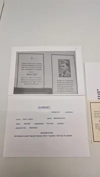 Dødskort fra Tysk soldat begravet i DK, originalt