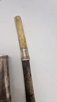 RARE & SUPERB DAGGER / SABER KNOWN AS ''DHA'', BURMA MYANMAR, SILVER, 19TH CENTURY, ORIGINAL