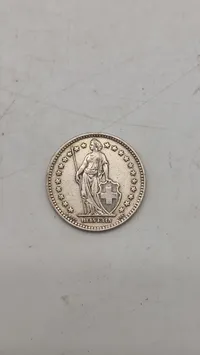 1939 Switzerland 2 Francs Silver Coin - Helvetia Standing Type