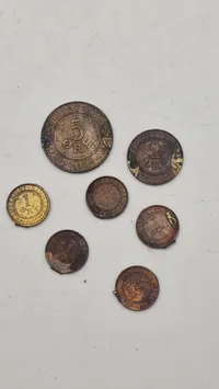 Collection of Seven Antique Danish Øre Bronze Coins (1907-1912)