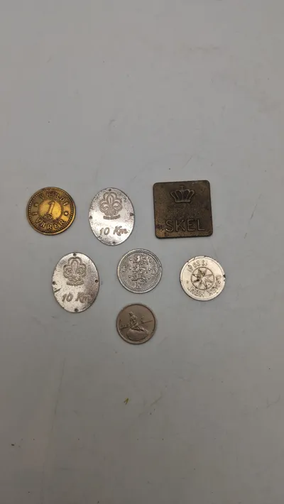 Samling tokens og mønter