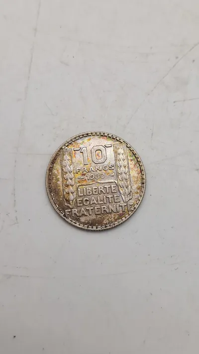 1930 France 10 Francs Silver Coin Turin Type