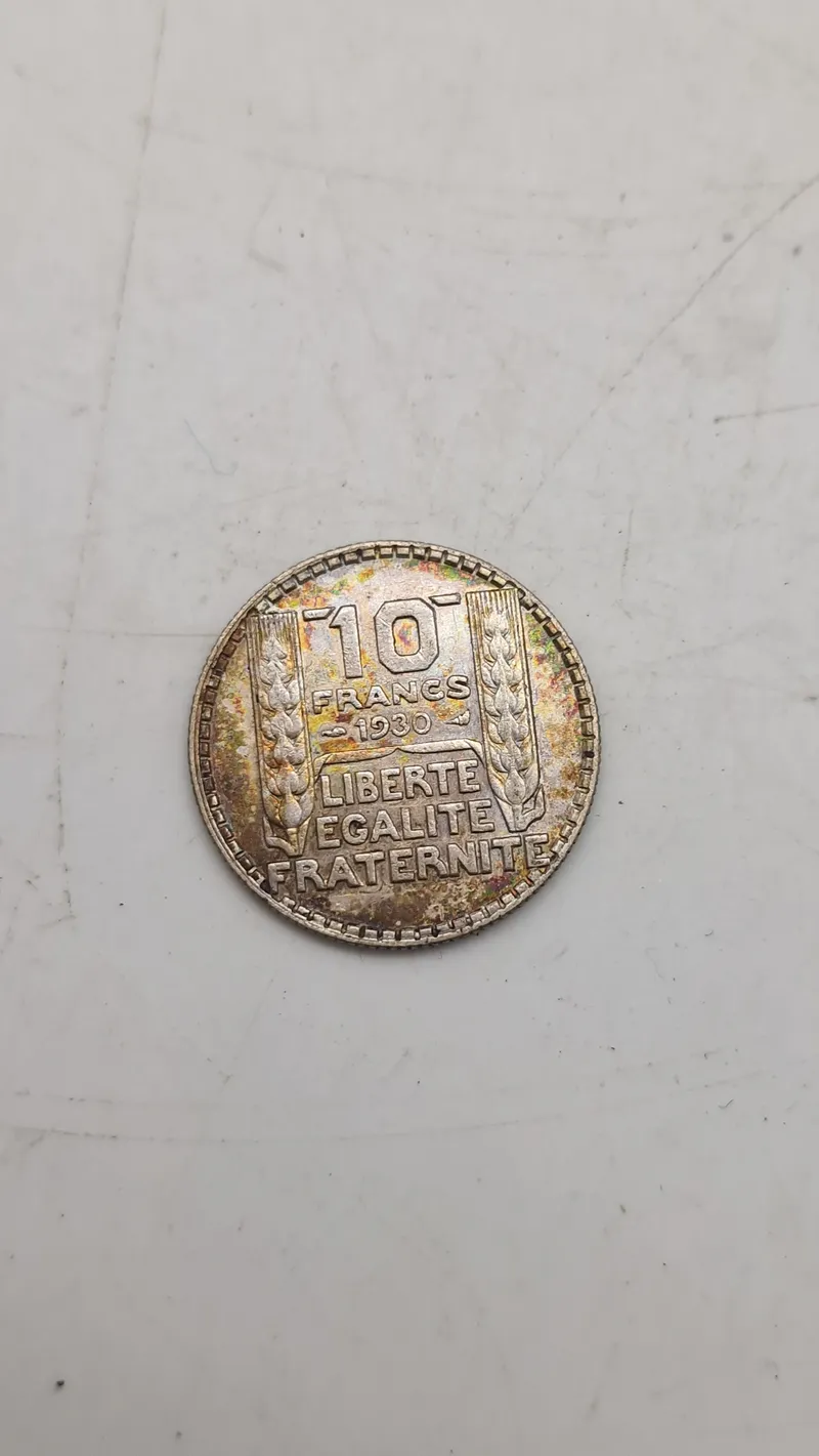 1930 France 10 Francs Silver Coin Turin Type