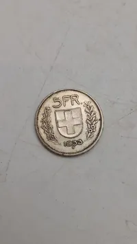 1933 Switzerland 5 Francs Silver Coin