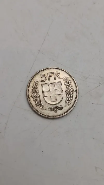 1933 Switzerland 5 Francs Silver Coin