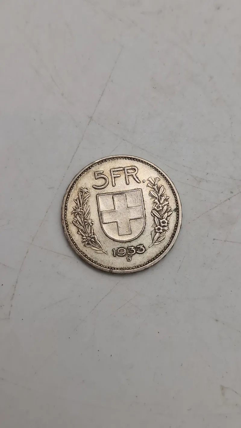 1933 Switzerland 5 Francs Silver Coin