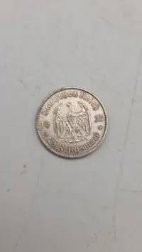 1935 German Weimar Republic 5 Reichsmark Silver Coin featuring Potsdam Garrison Church